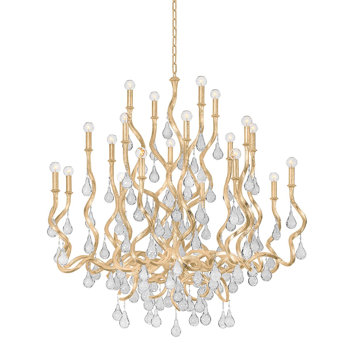 Aveline Large Chandelier - Gold Leaf by Corbett Lighting