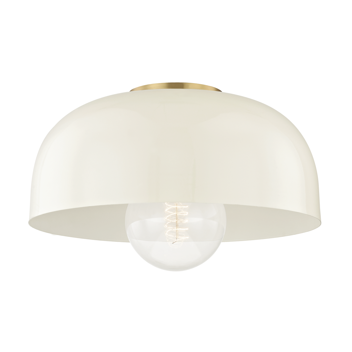 Avery Flush Mount - 1-Light - Aged Brass/Cream - Mitzi H199501L-AGB/CR