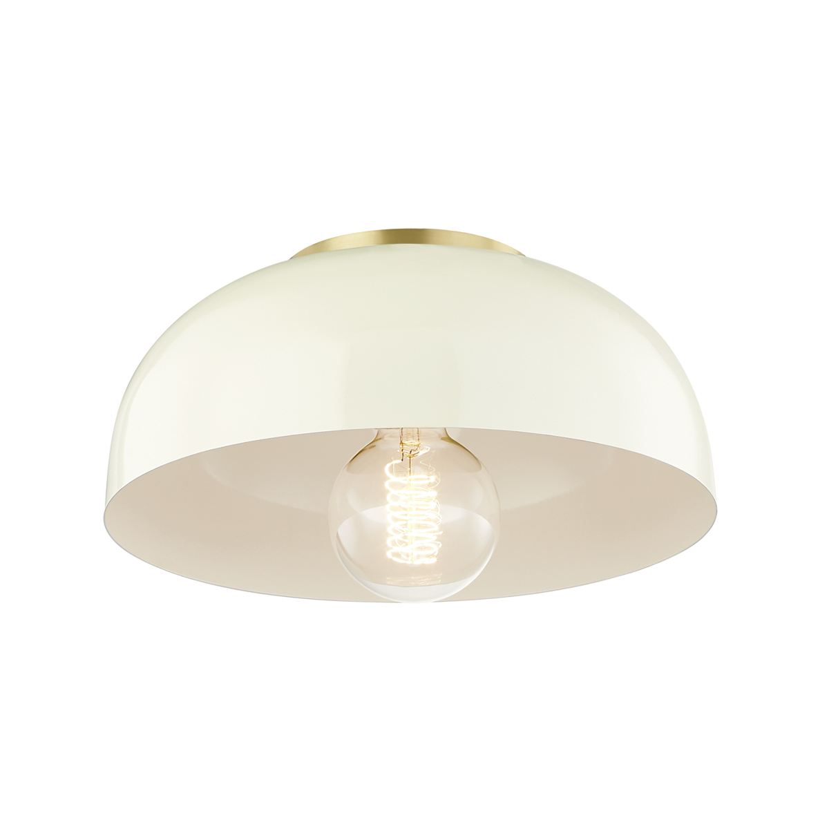 Avery Flush Mount - 1-Light - Aged Brass/Cream - Mitzi H199501S-AGB/CR