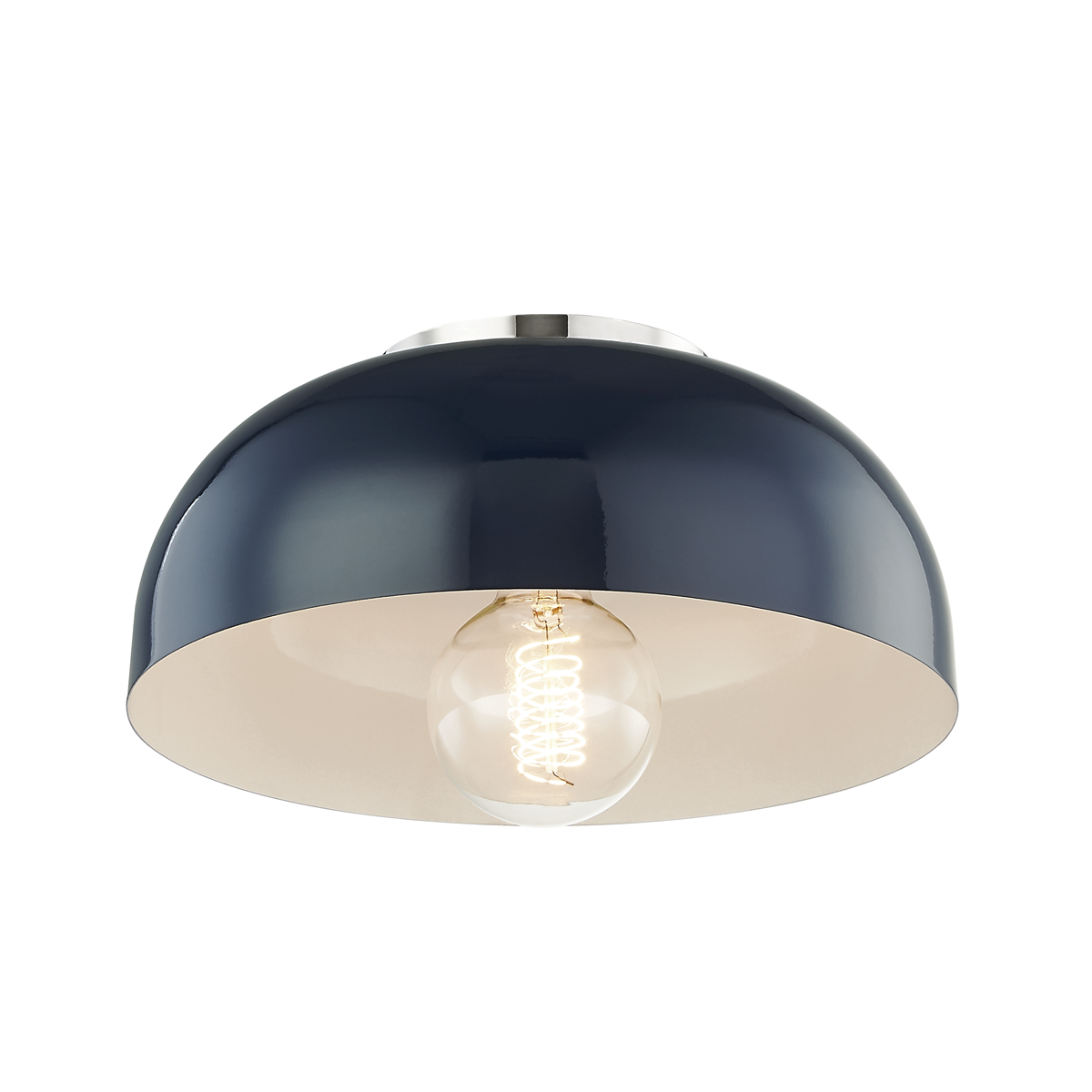 Avery Flush Mount - 1-Light - Polished Nickel/Navy - Mitzi H199501S-PN/NVY