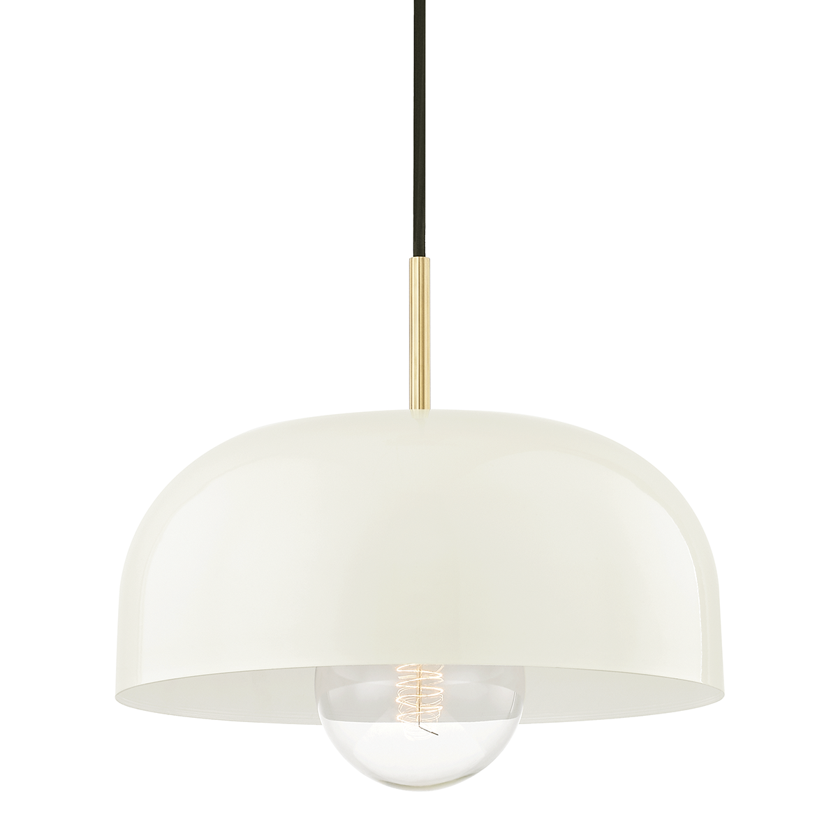 Avery Large Pendant - 1-Light - Aged Brass/Cream - Mitzi H199701L-AGB/CR