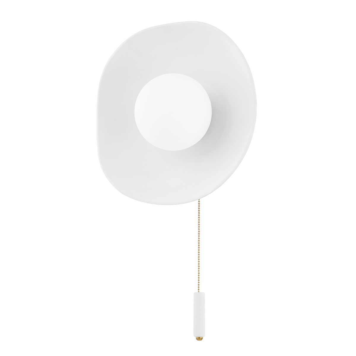 Bacia Wall Sconce - 1-Light - Aged Brass/Ceramic Raw Matte White - Mitzi H688101-AGB/CMW