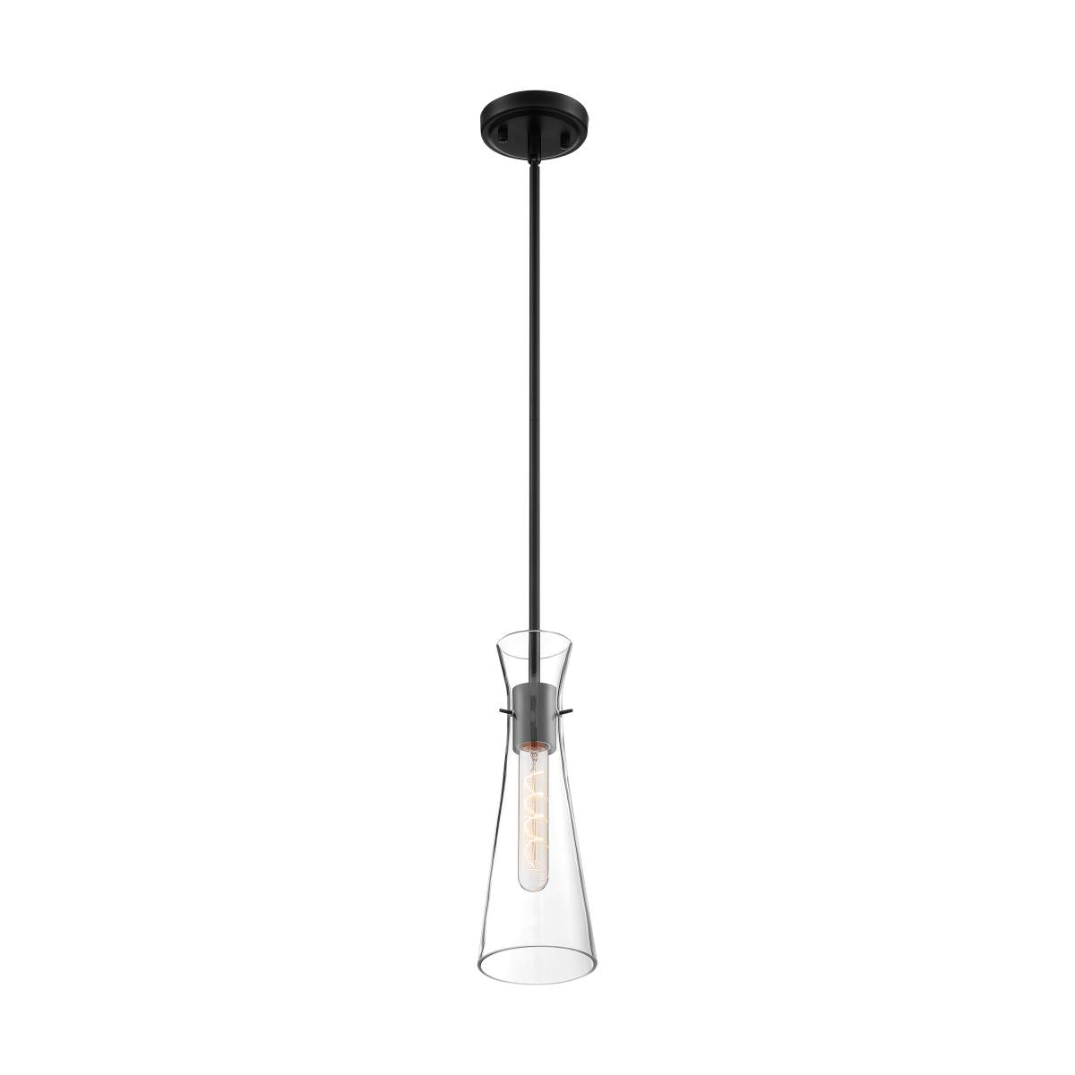 Bahari - 1 Light Mini Pendant with Clear Glass - Black Finish - Satco 60-6878