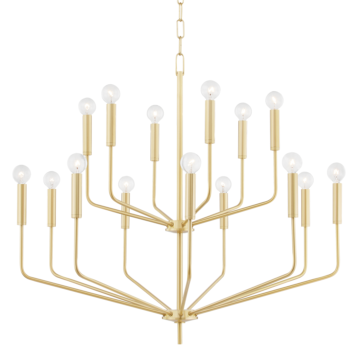 Bailey Chandelier - 15-Light - Aged Brass - Mitzi H516815-AGB