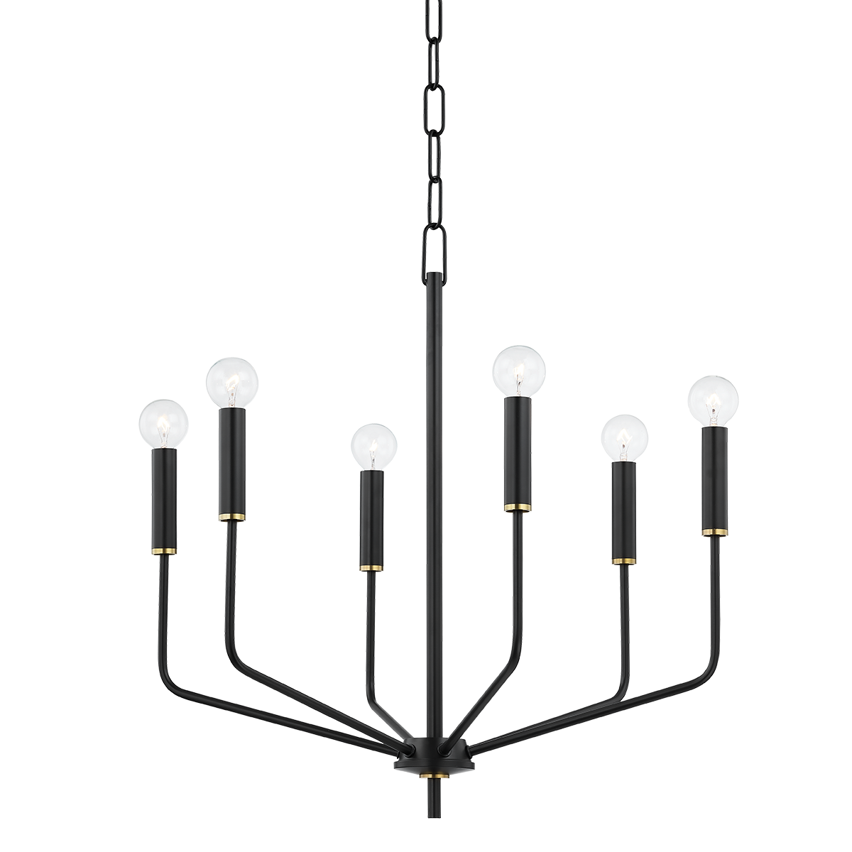 Bailey Chandelier - 6-Light - Aged Brass/Soft Black - Mitzi H516806-AGB/SBK