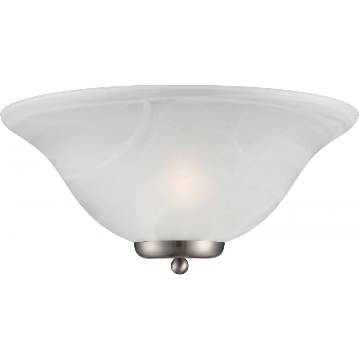 Ballerina - 1 Light Wall Sconce - Brushed Nickel with Alabaster Glass - Brushed Nickel - Satco 60-5381