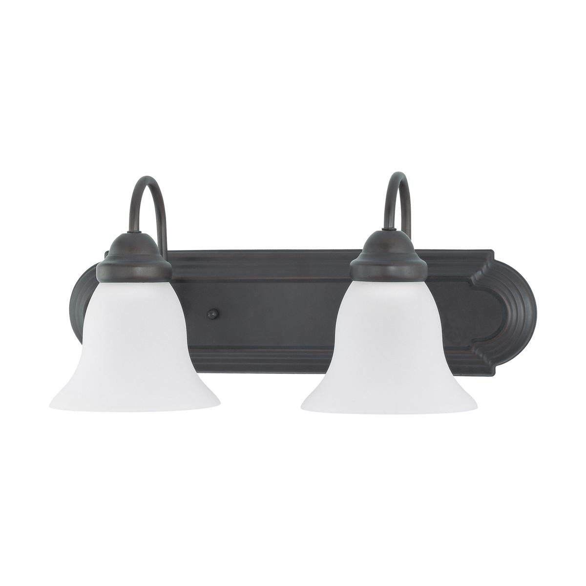 Ballerina - 2 Light 18" Vanity with Frosted White Glass - Mahogany Bronze Finish - Satco 60-3161