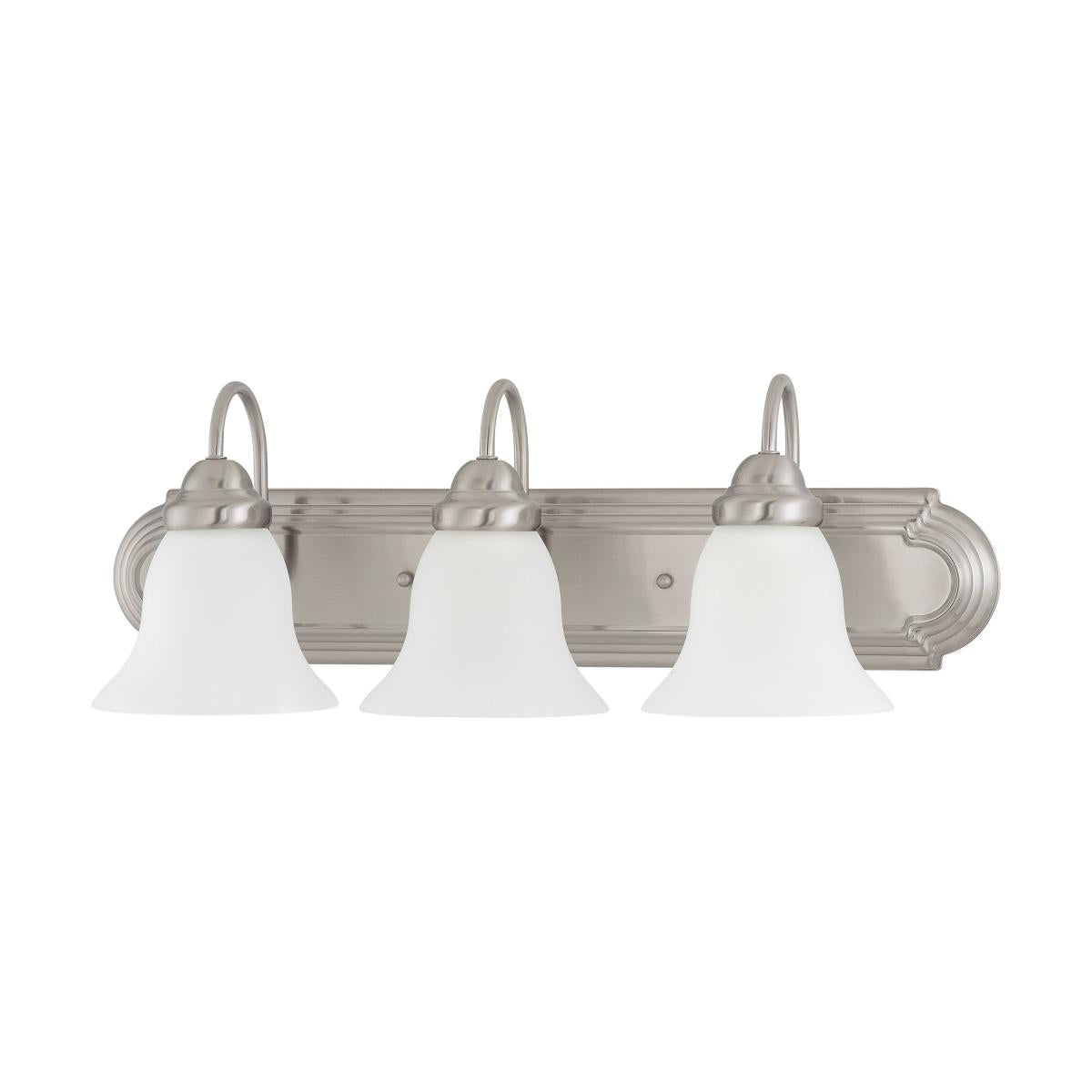 Ballerina - 3 Light 24" Vanity with Frosted White Glass - Brushed Nickel Finish - Satco 60-3279