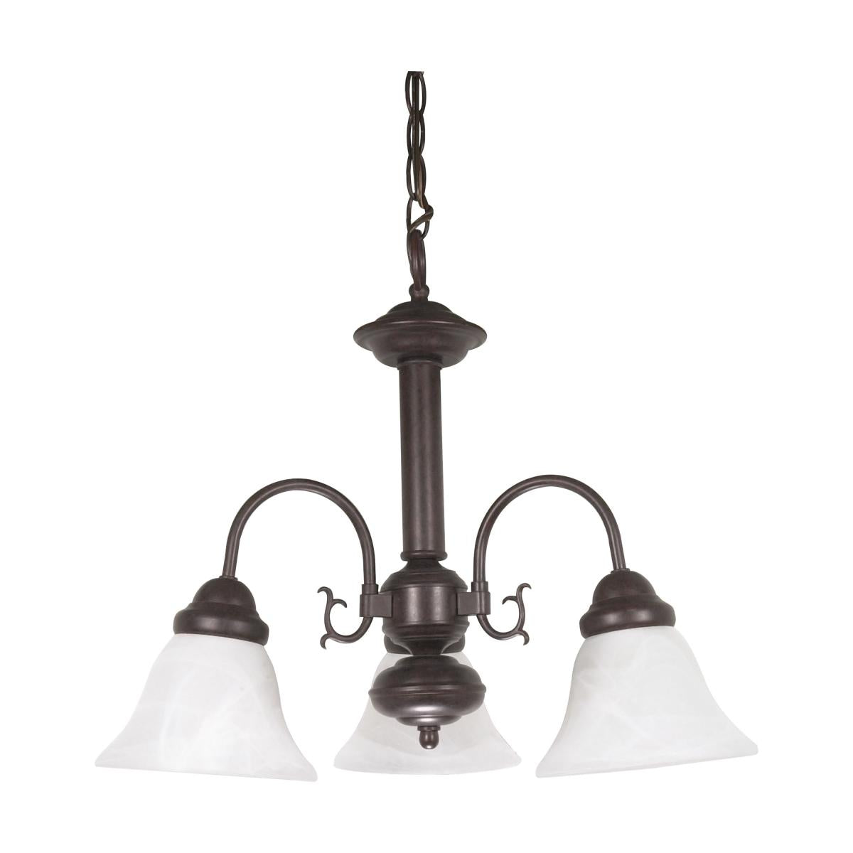 Ballerina - 3 Light Chandelier with Alabaster Glass - Old Bronze Finish
