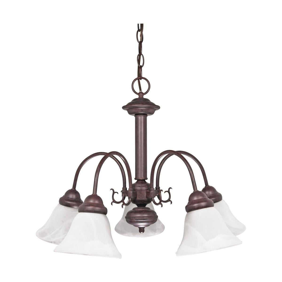 Ballerina - 5 Light Chandelier with Alabaster Glass - Old Bronze Finish