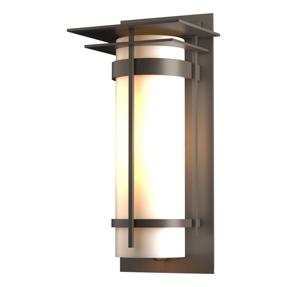 Banded with Top Plate Large Outdoor Sconce - Coastal Dark Smoke by Hubbardton Forge
