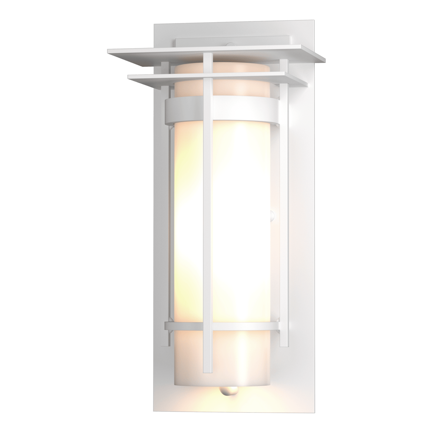 Banded with Top Plate Small Outdoor Sconce - White by Hubbardton Forge