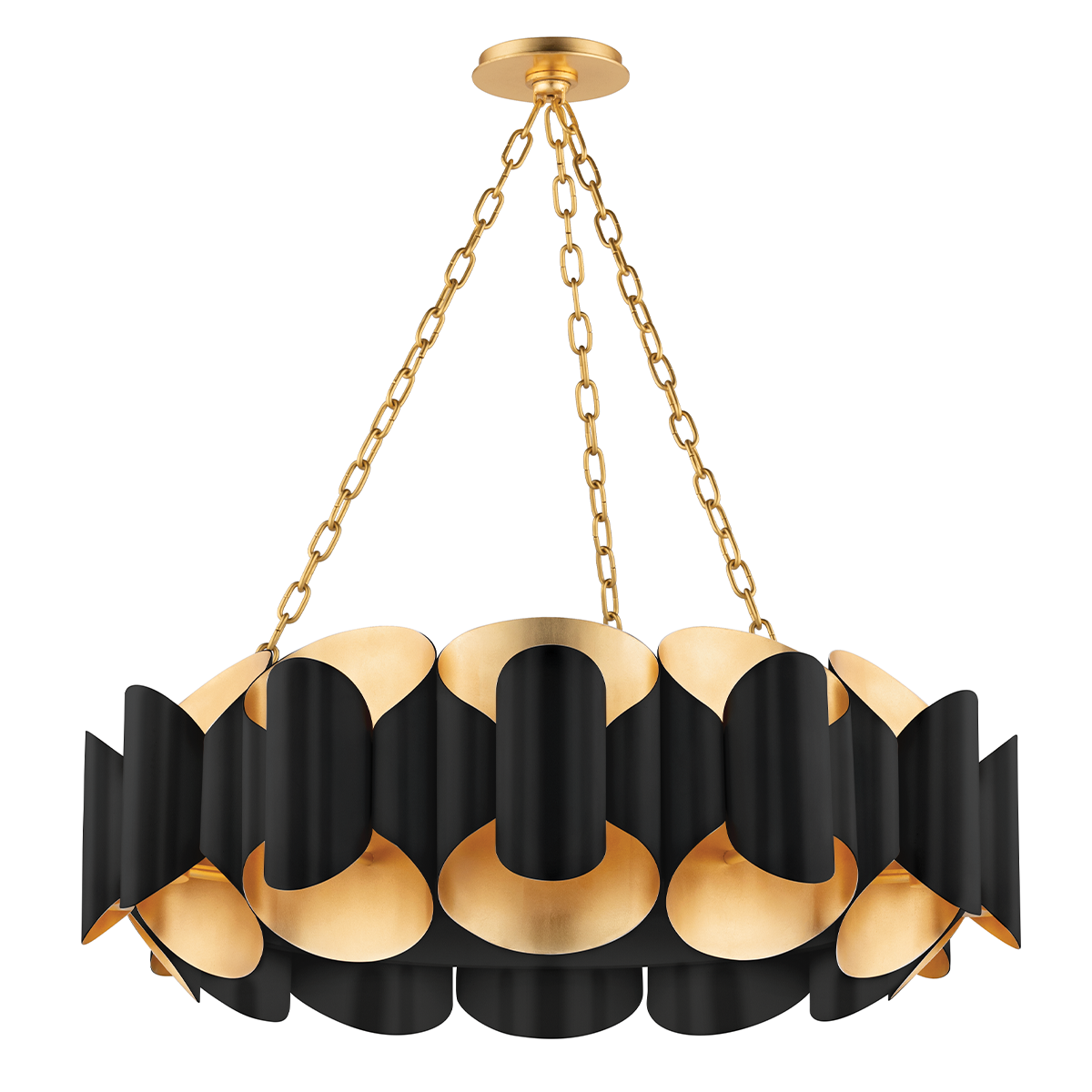 Banks Chandelier - Gold Leaf/Black by Hudson Valley Lighting