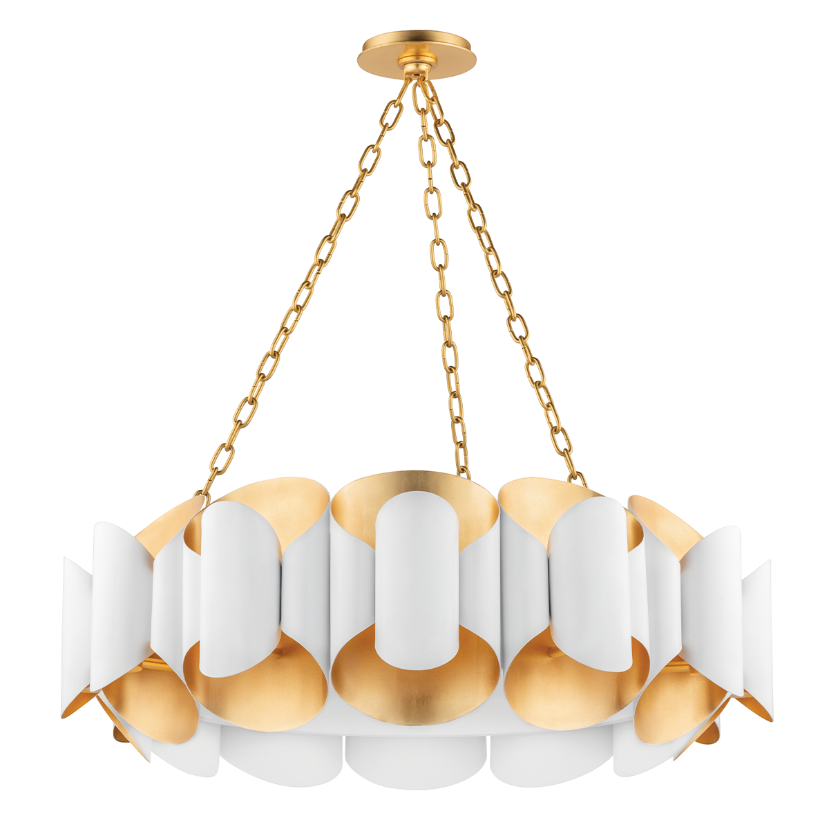 Banks Chandelier - Gold Leaf/White by Hudson Valley Lighting