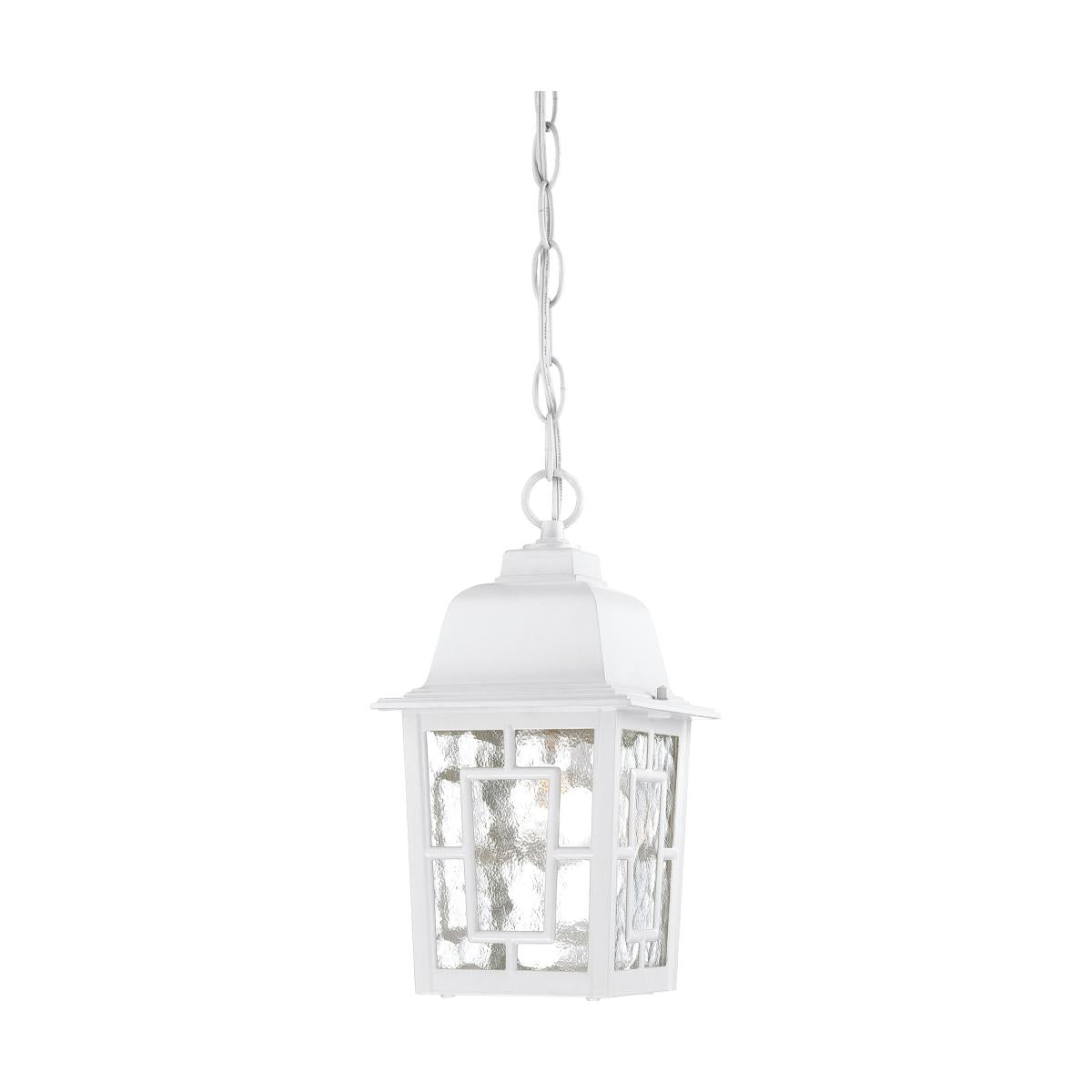 Banyan - 1 Light 11" Hanging Lantern with Clear Water Glass - White Finish - Satco 60-4931