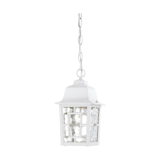 Banyan - 1 Light 11" Hanging Lantern with Clear Water Glass - White Finish - Satco 60-4931