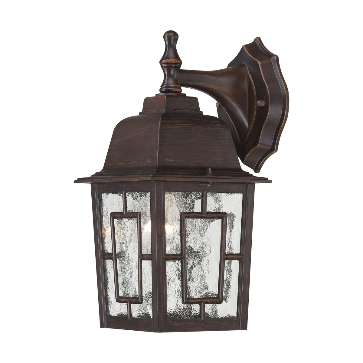 Banyan - 1 Light 12" Wall Lantern with Clear Water Glass - Rustic Bronze Finish - Satco 60-4922