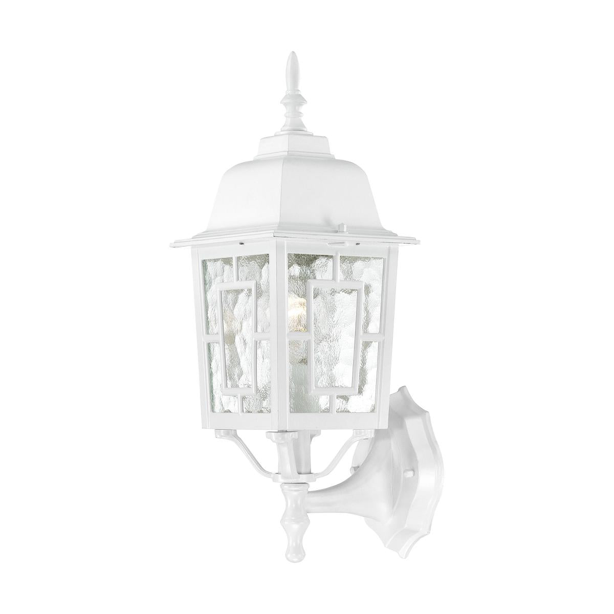 Banyan - 1 Light 17" Wall Lantern with Clear Water Glass - White Finish - Satco 60-4924