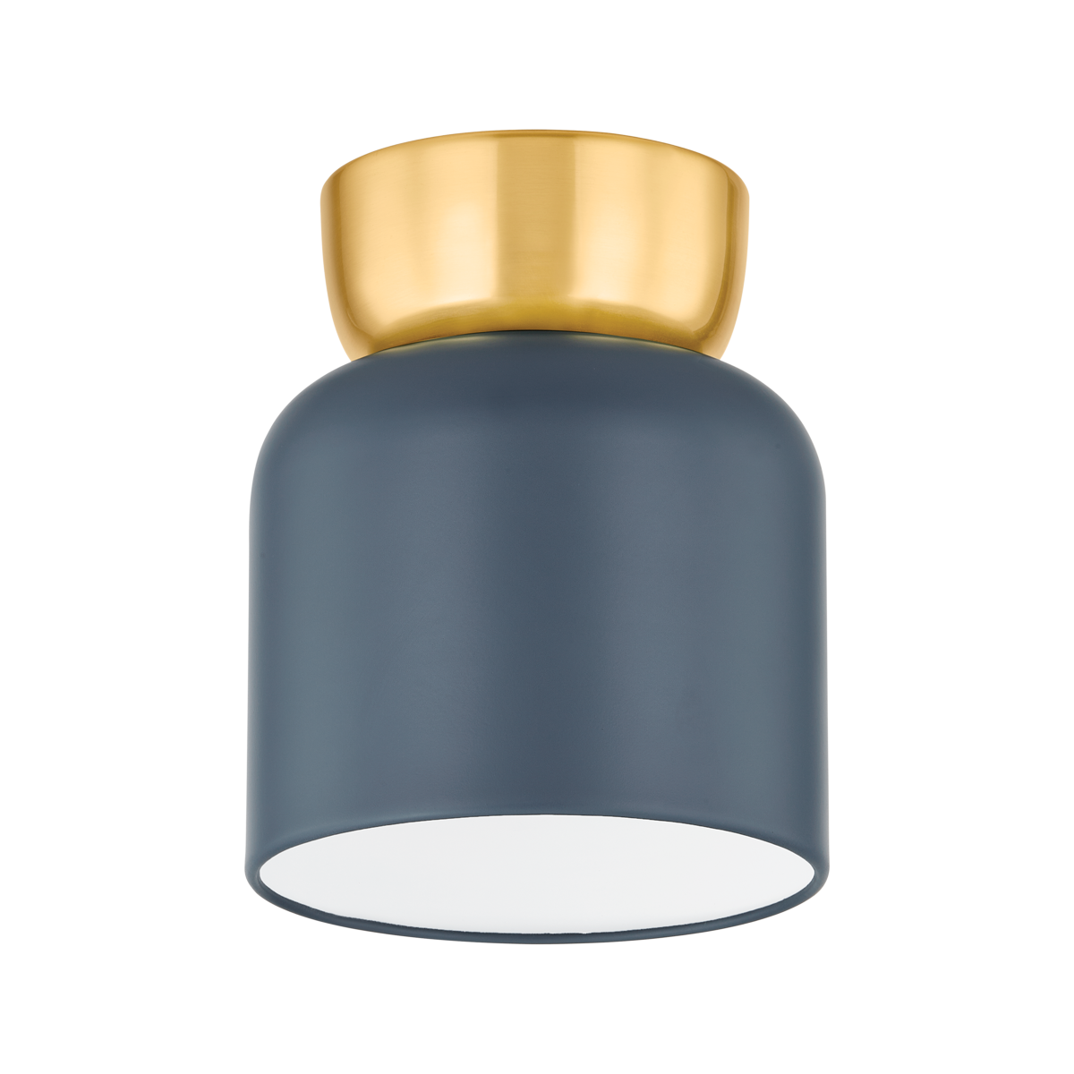 Batya Flush Mount - 1-Light - Aged Brass/Slate Blue - Mitzi H890501S-AGB/SBL