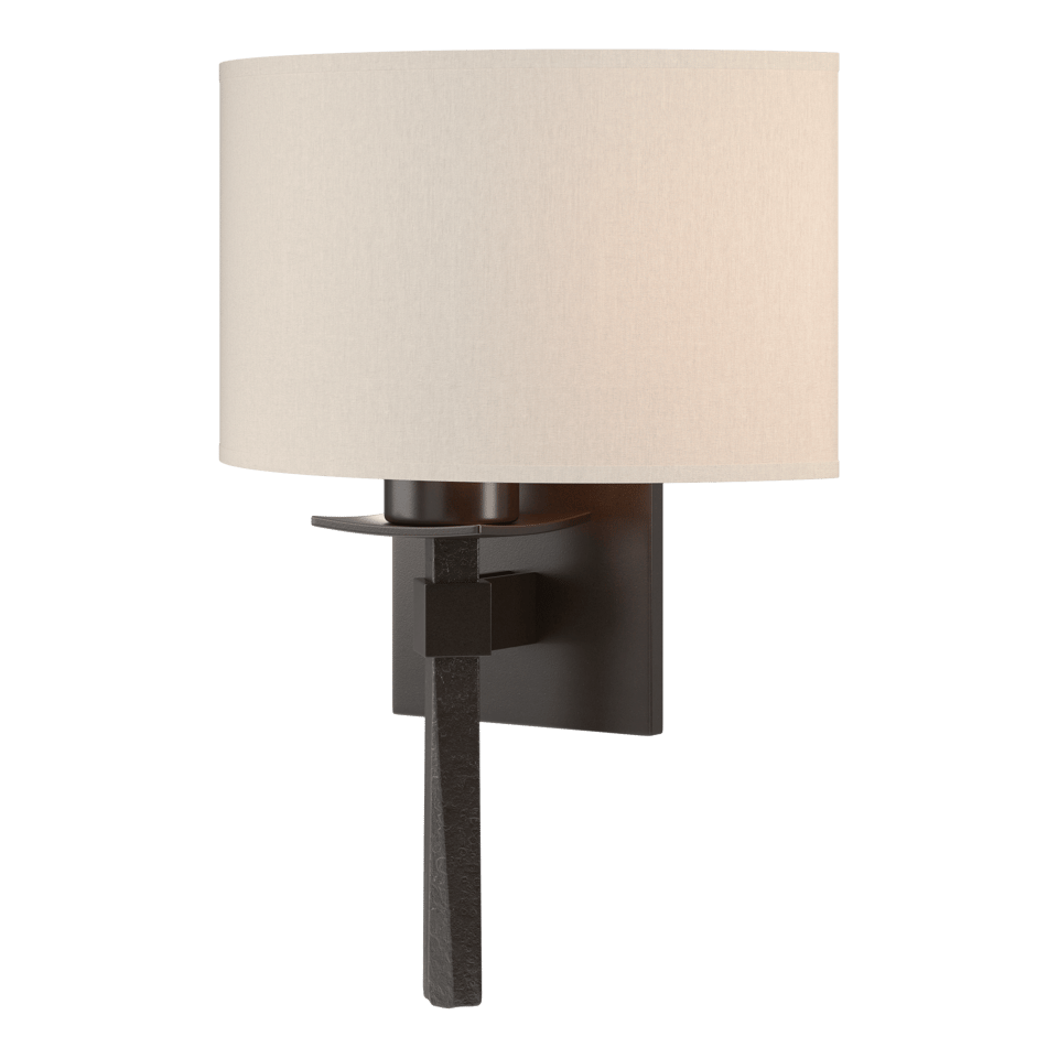 Beacon Hall Half Drum Shade Sconce - Oil Rubbed Bronze - Flax Shade by Hubbardton Forge