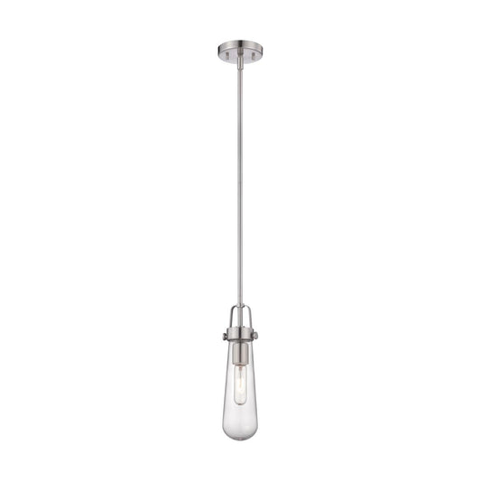 Beaker - 1 Light Mini Pendant with Clear Glass -Brushed Nickel Finish - Lamp Included - Satco 60-5262
