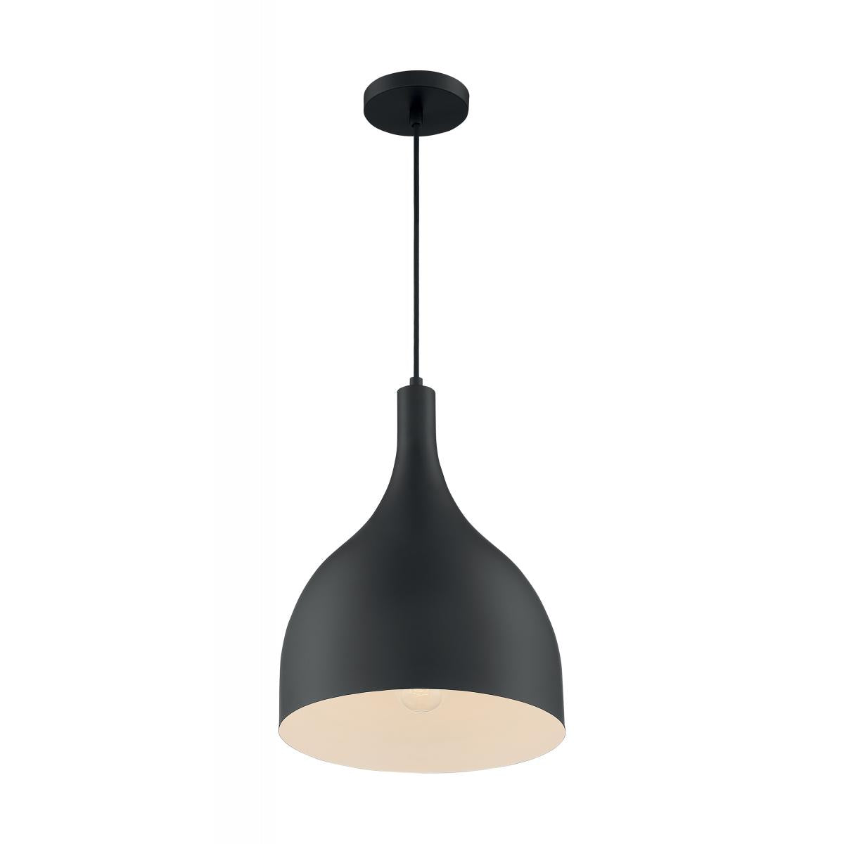 Bellcap - 1 Light Pendant with- Matte Black Finish - Satco 60-7087
