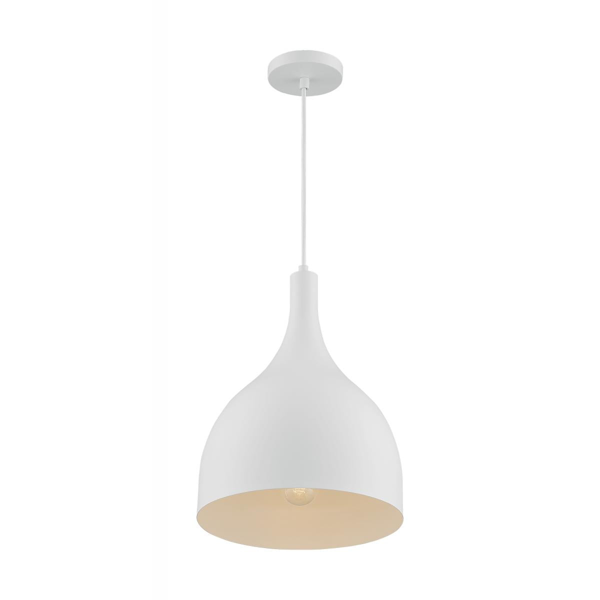Bellcap - 1 Light Pendant with- Matte White Finish - Satco 60-7097