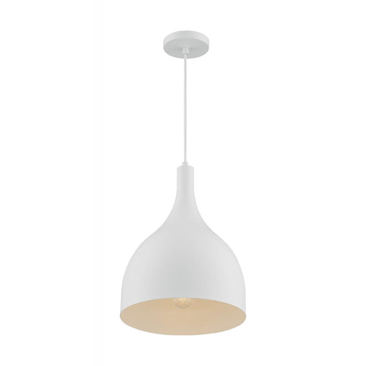 Bellcap - 1 Light Pendant with- Matte White Finish - Satco 60-7097