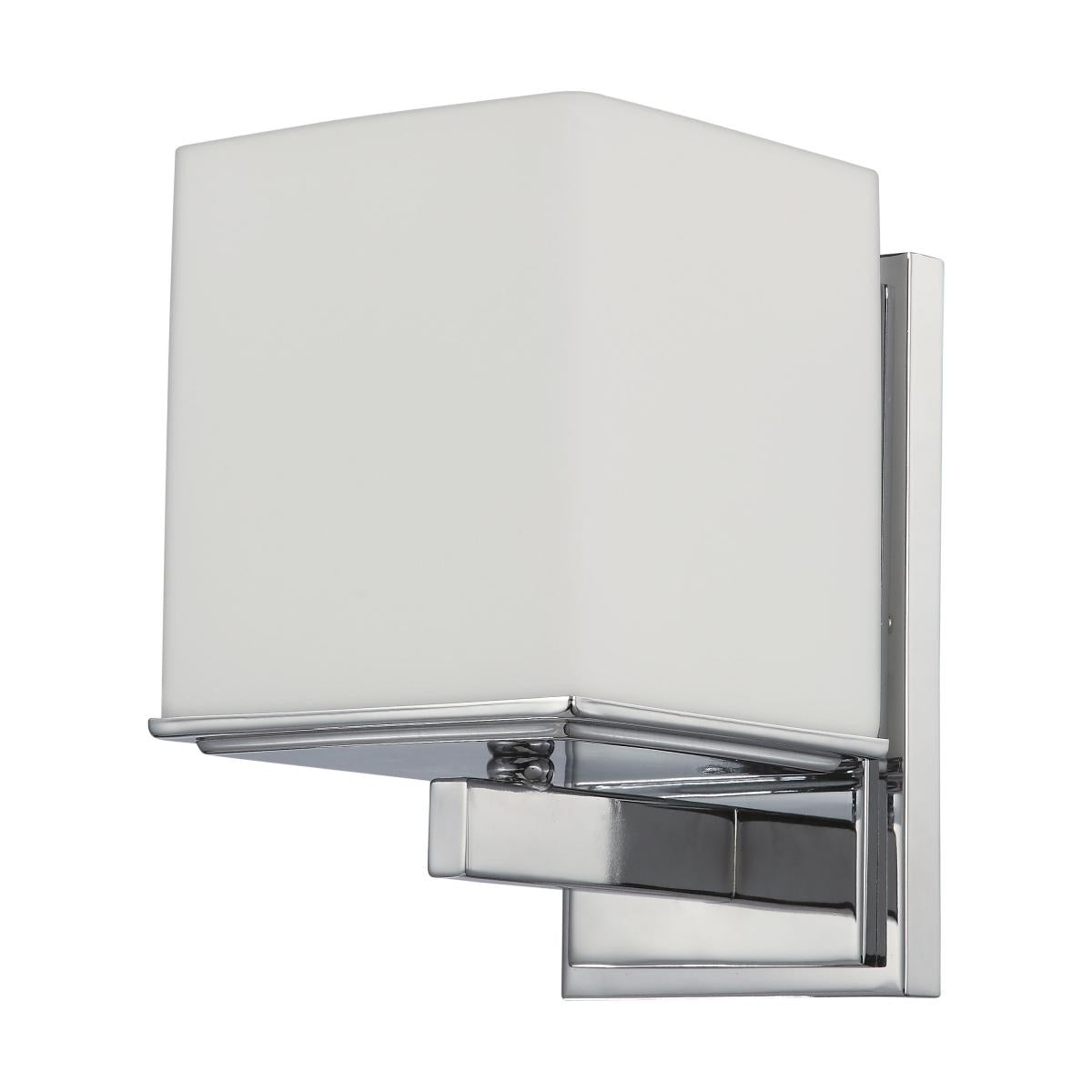 Bento - 1 Light Vanity with Satin White Glass - Polished Chrome Finish - Satco 60-4081