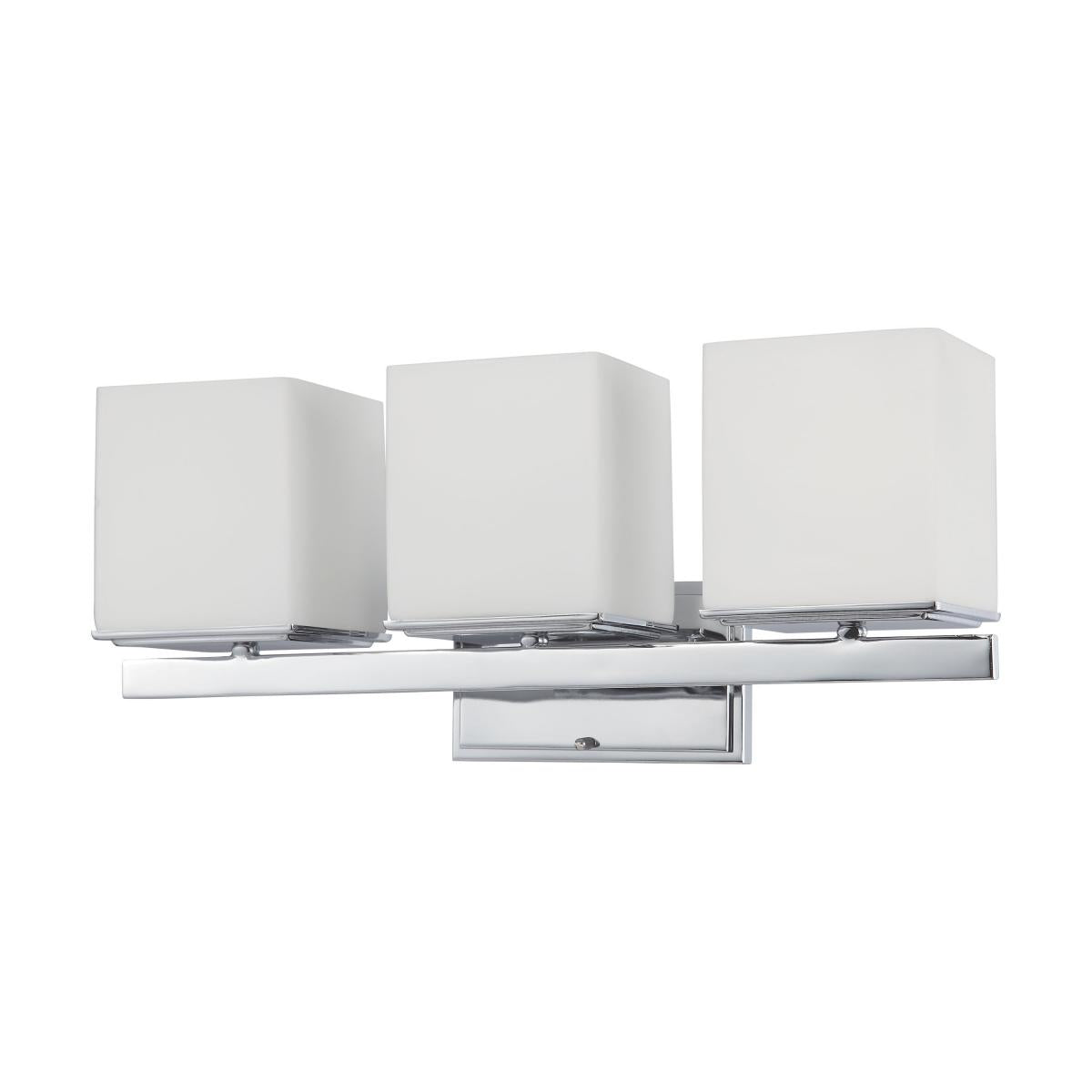 Bento - 3 Light Vanity with Satin White Glass - Polished Chrome Finish - Satco 60-4083