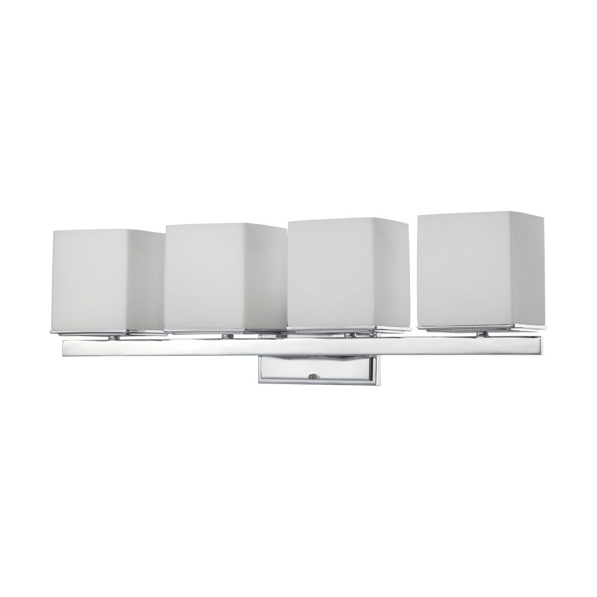 Bento - 4 Light Vanity with Satin White Glass - Polished Chrome Finish - Satco 60-4084