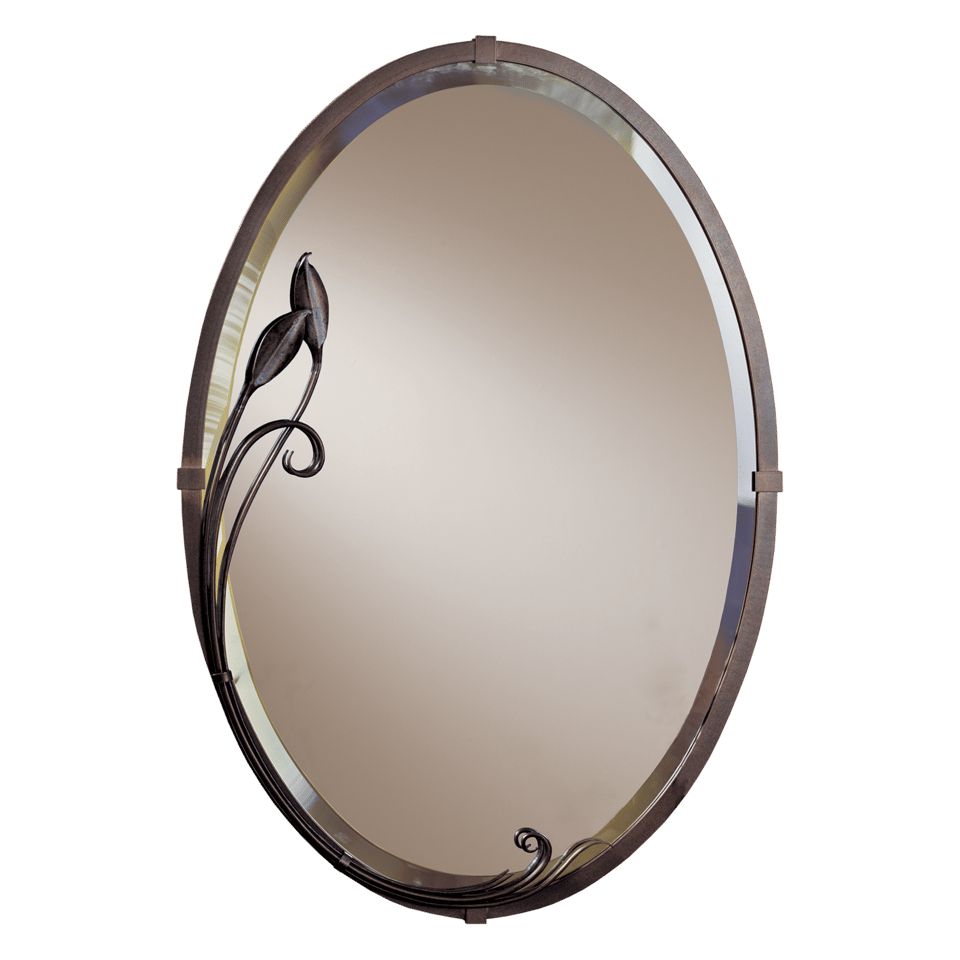 Beveled Oval Mirror with Leaf - Bronze by Hubbardton Forge