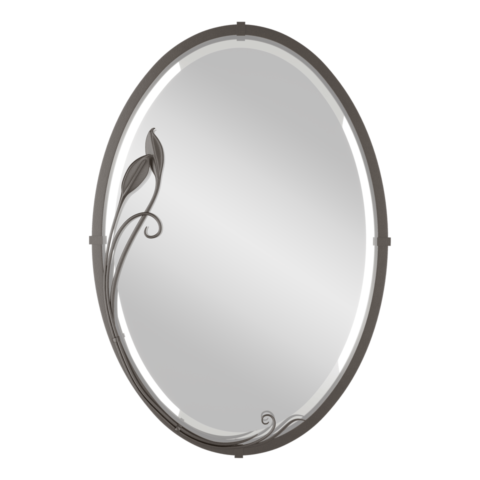 Beveled Oval Mirror with Leaf - Oil Rubbed Bronze by Hubbardton Forge