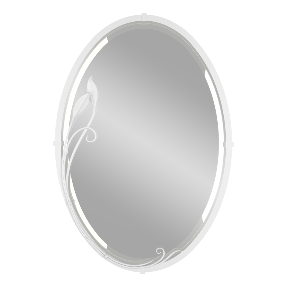 Beveled Oval Mirror with Leaf - White by Hubbardton Forge