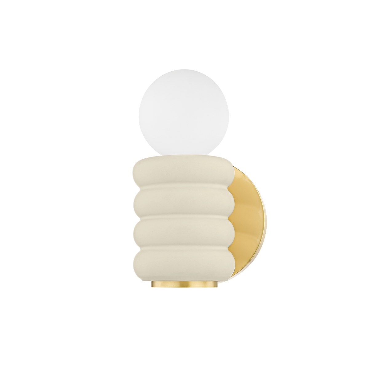 Bibi Wall Sconce - 1-Light - Aged Brass/Ceramic Antique Ivory - Mitzi H691101-AGB/CAI