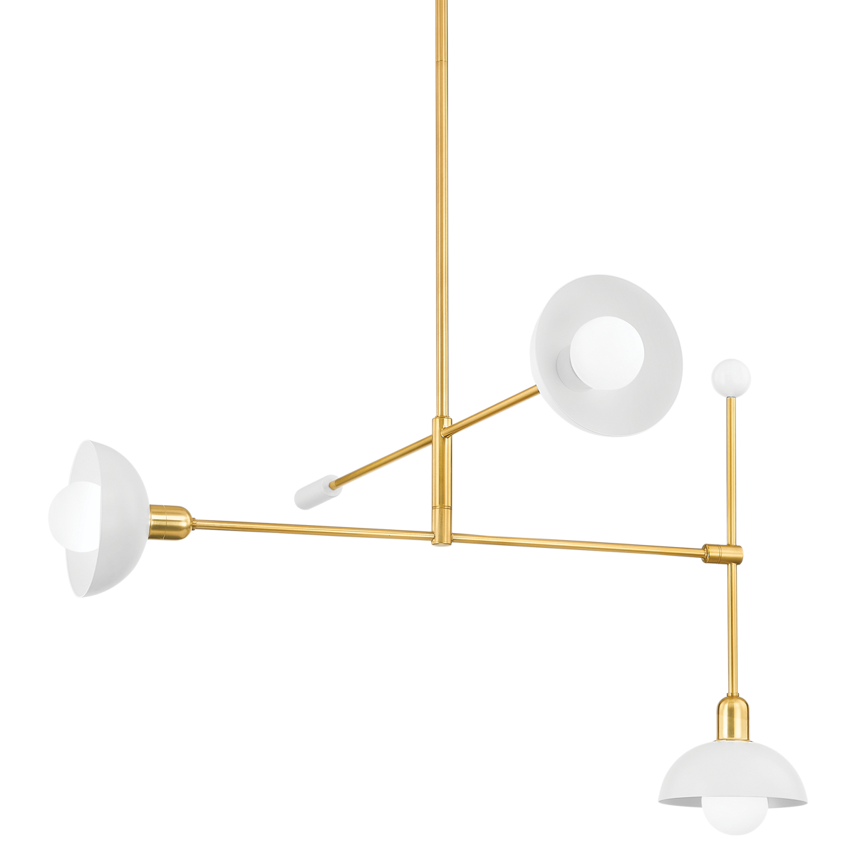 Billie Chandelier - 3-Light - Aged Brass/Soft White - Mitzi H878803-AGB/SWH