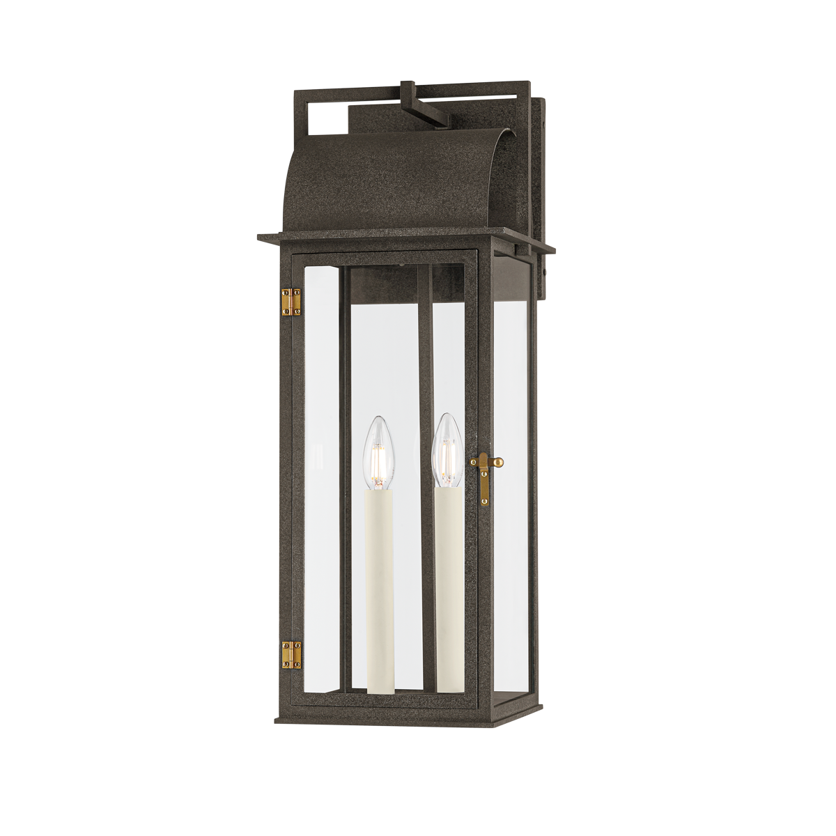 Bohen Exterior Wall Sconce - 2-Light - French Iron/Patina Brass - Troy Lighting B2224-FRN/PBR