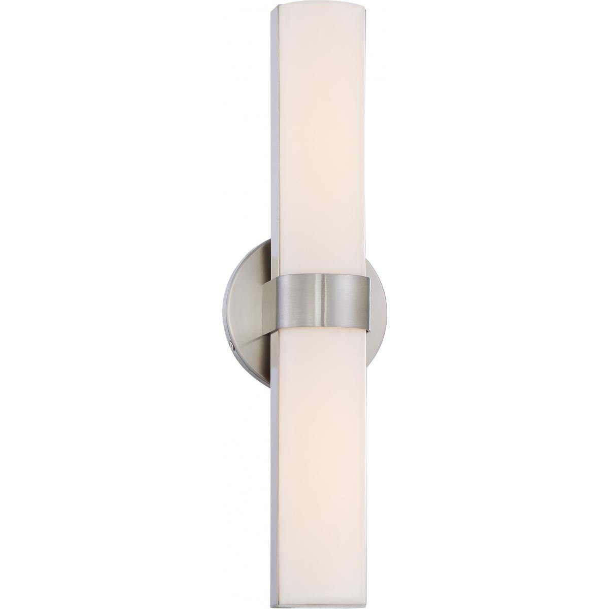 Bond - Double LED Vanity with White Acrylic Lens - Brushed Nickel Finish - Satco 62-732
