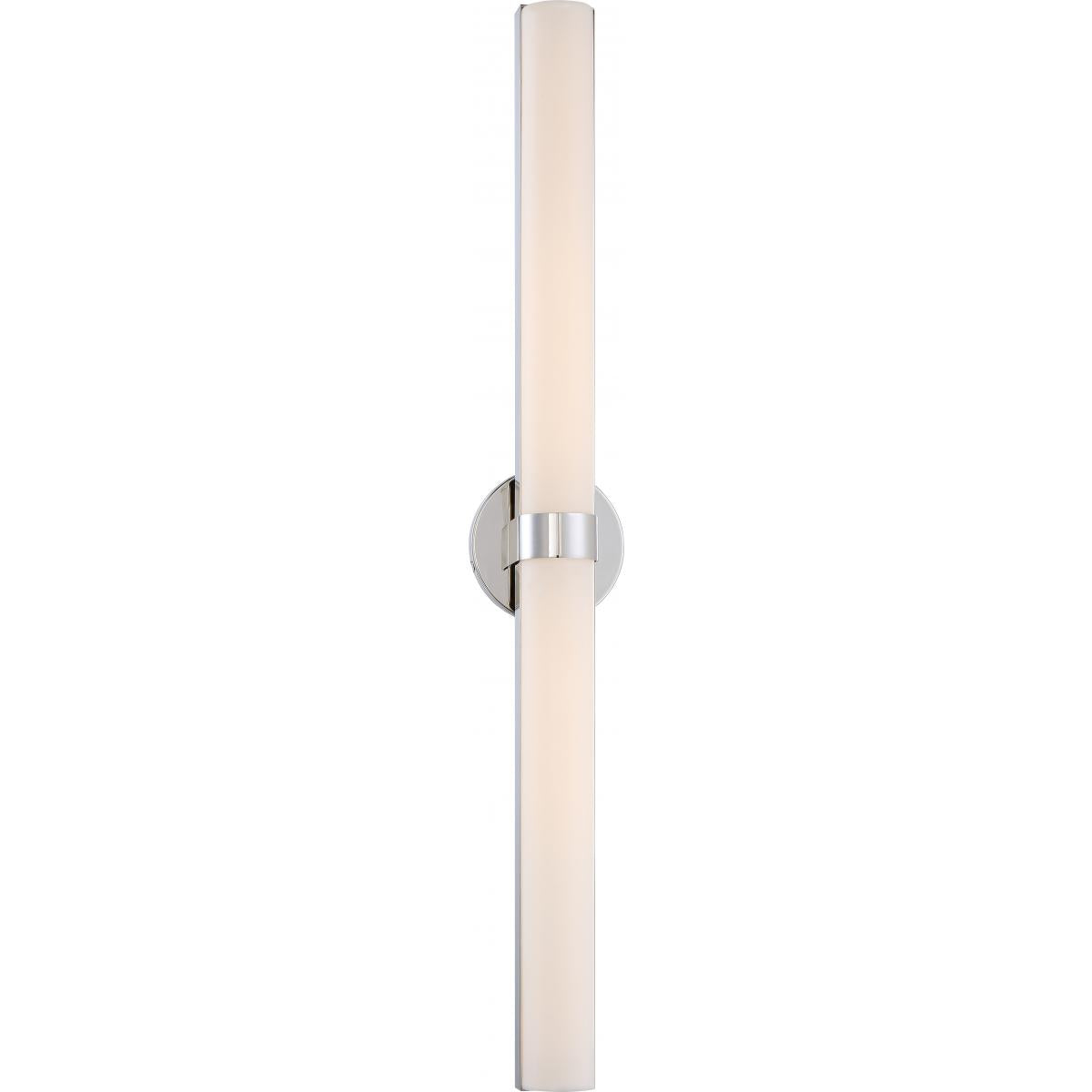 Bond - Double LED Vanity with White Acrylic Lens - Polished Nickel Finish - Satco 62-724