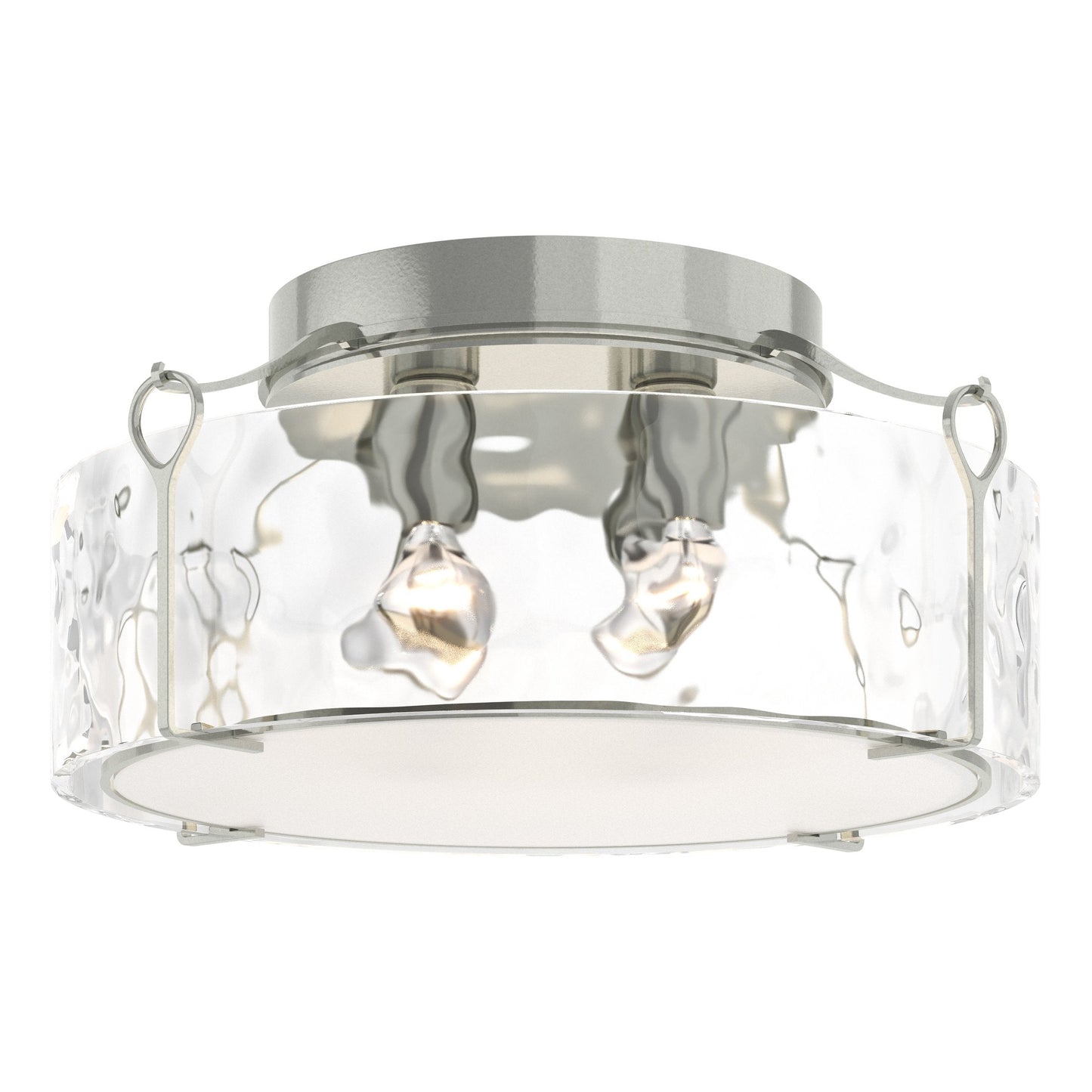 Bow Large Semi-Flush - Sterling - Water Glass by Hubbardton Forge