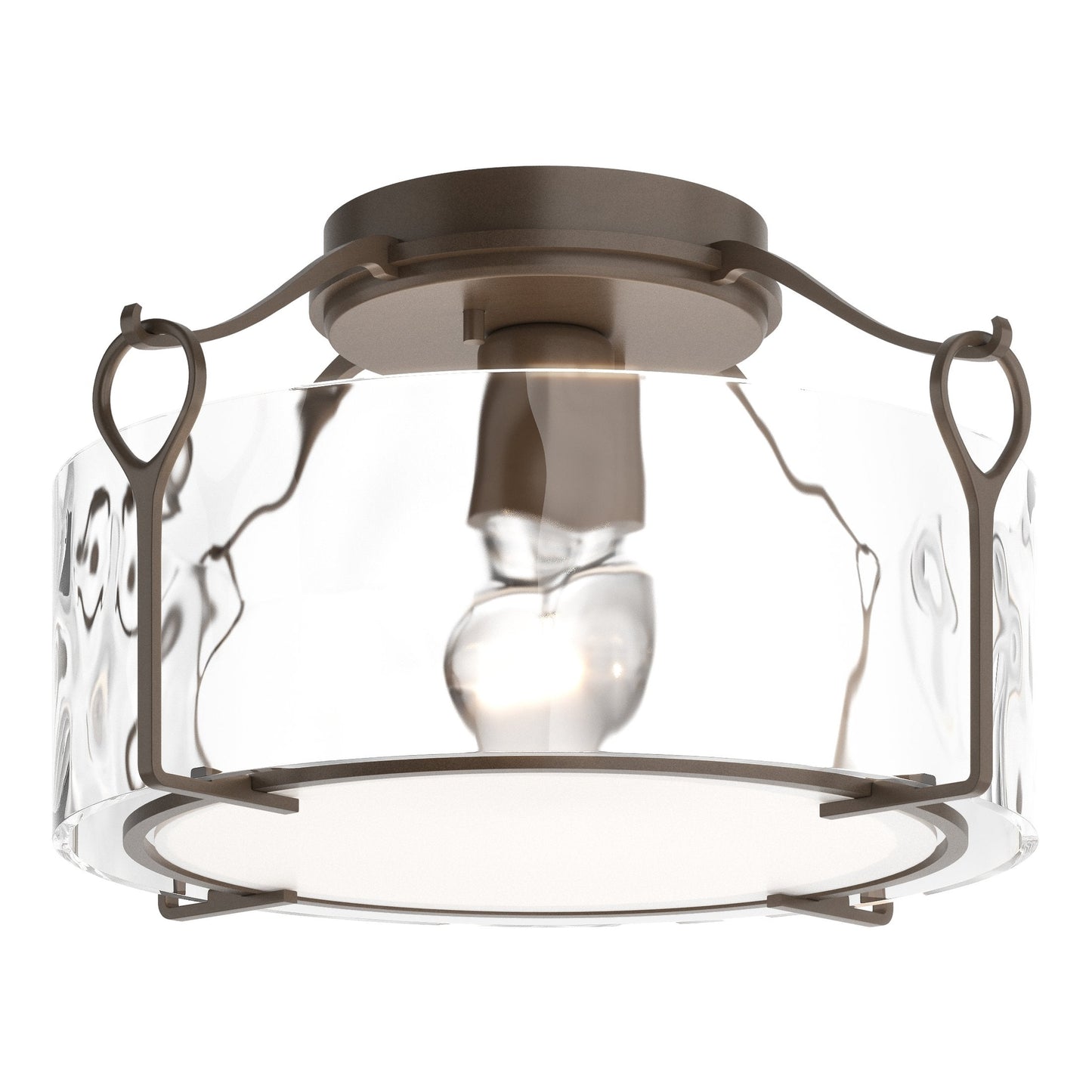 Bow Medium Semi-Flush - Bronze - Water Glass by Hubbardton Forge
