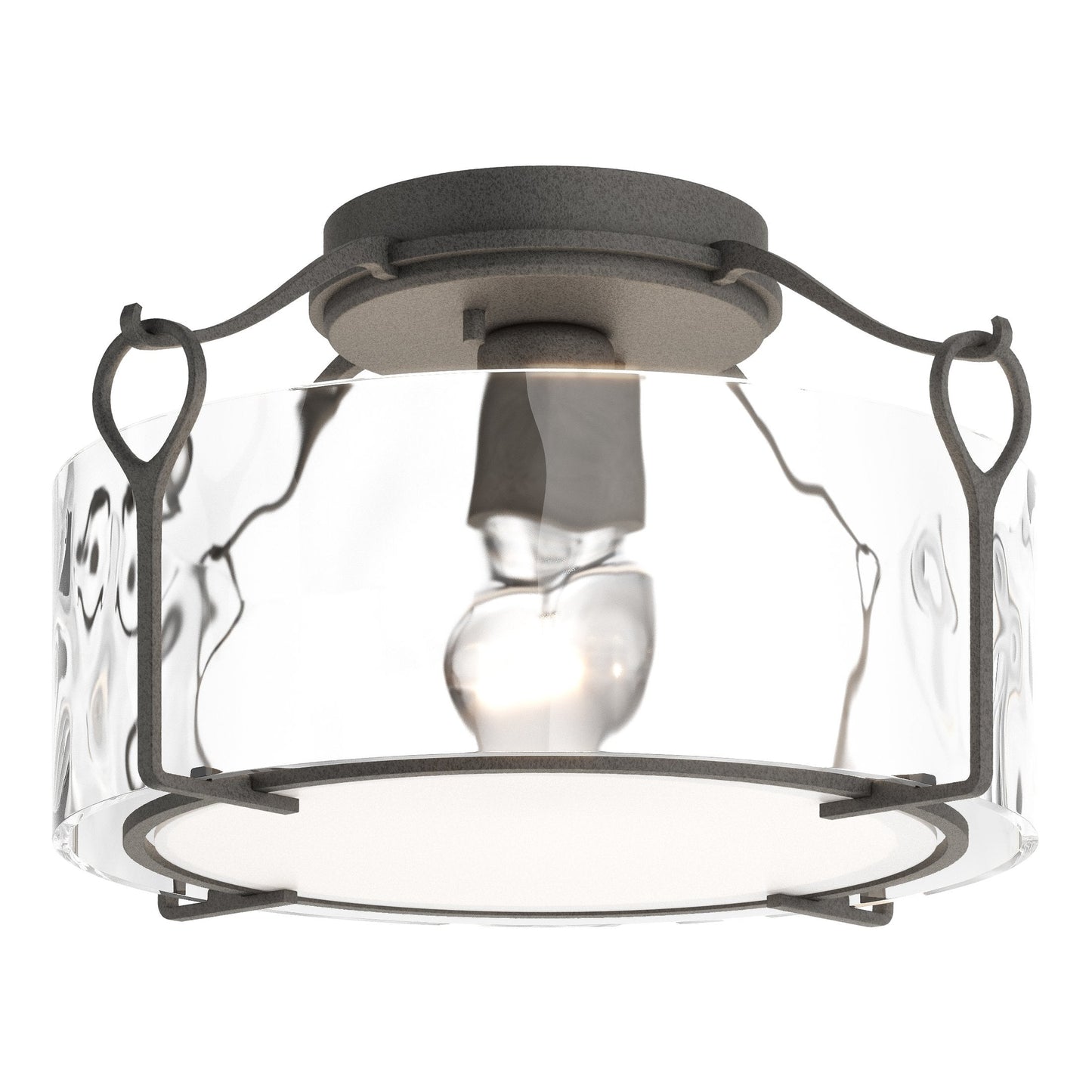 Bow Medium Semi-Flush - Oil Rubbed Bronze - Water Glass by Hubbardton Forge