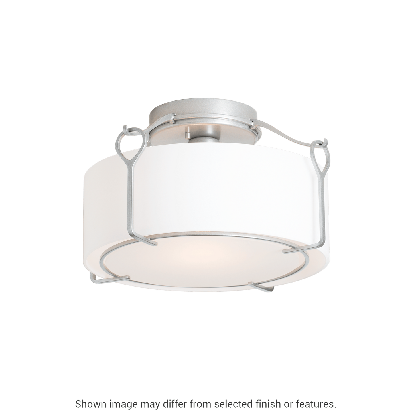 Bow Medium Semi-Flush - White - Water Glass by Hubbardton Forge