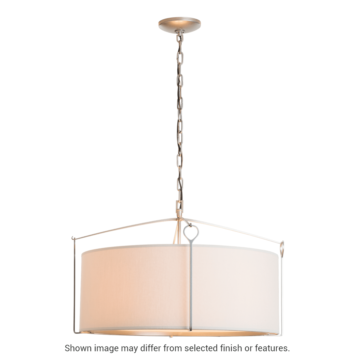 Bow Pendant - White - Natural Anna Shade by Hubbardton Forge