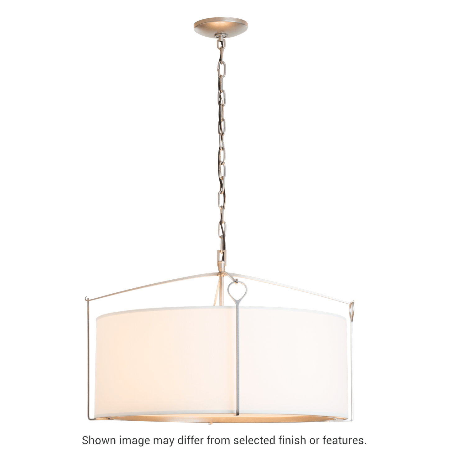Bow Pendant - White - Natural Anna Shade by Hubbardton Forge