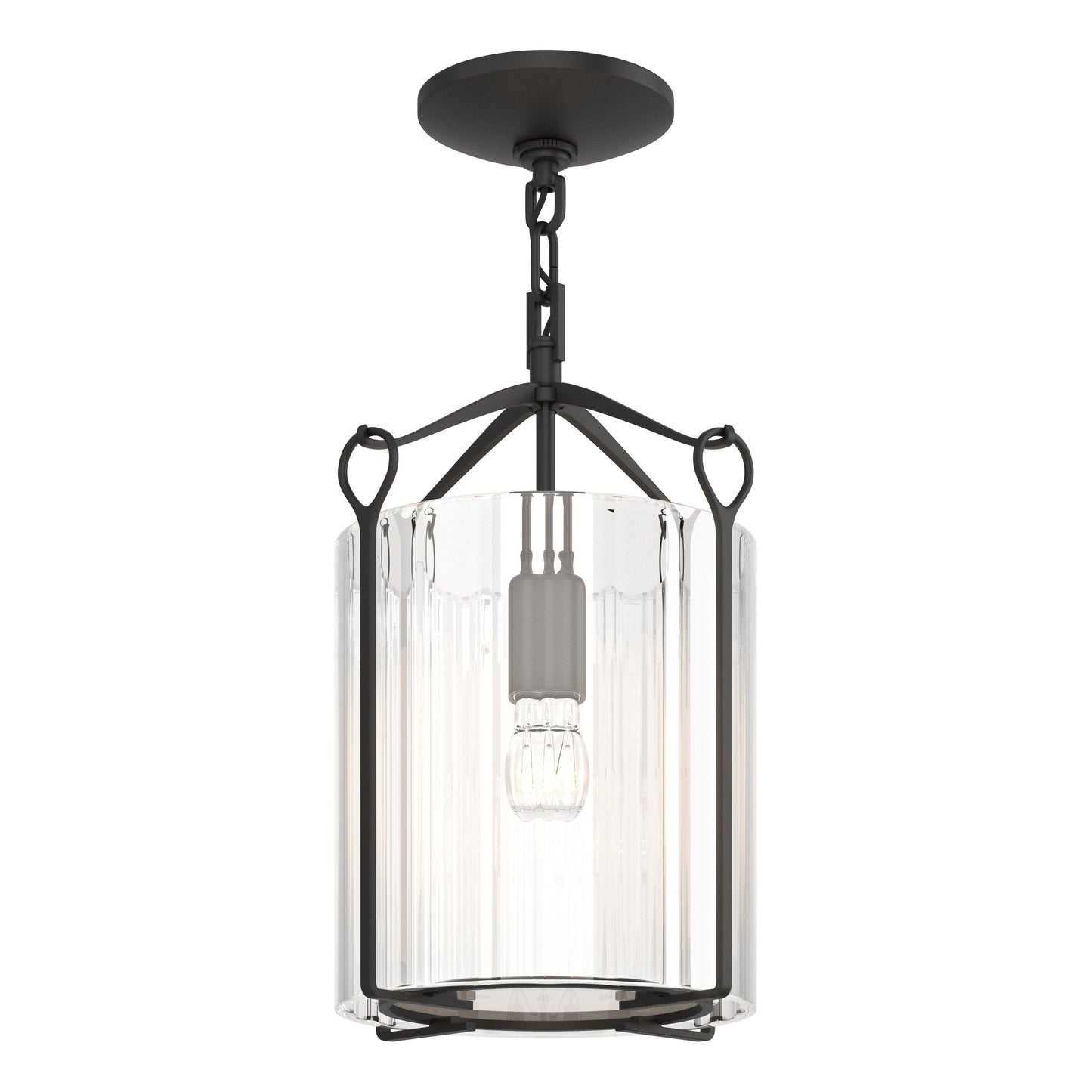 Bow Semi-Flush - Black - Clear Glass by Hubbardton Forge