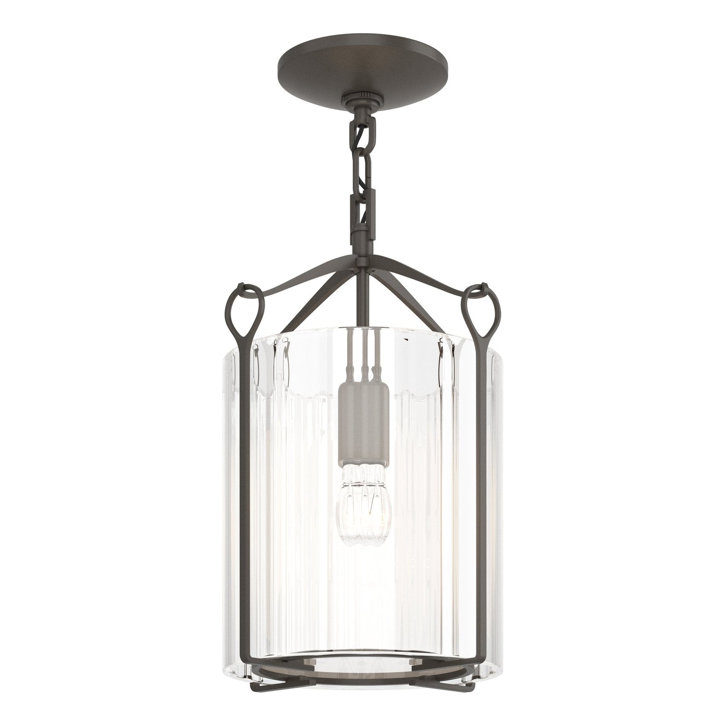 Bow Semi-Flush - Dark Smoke - Clear Glass by Hubbardton Forge