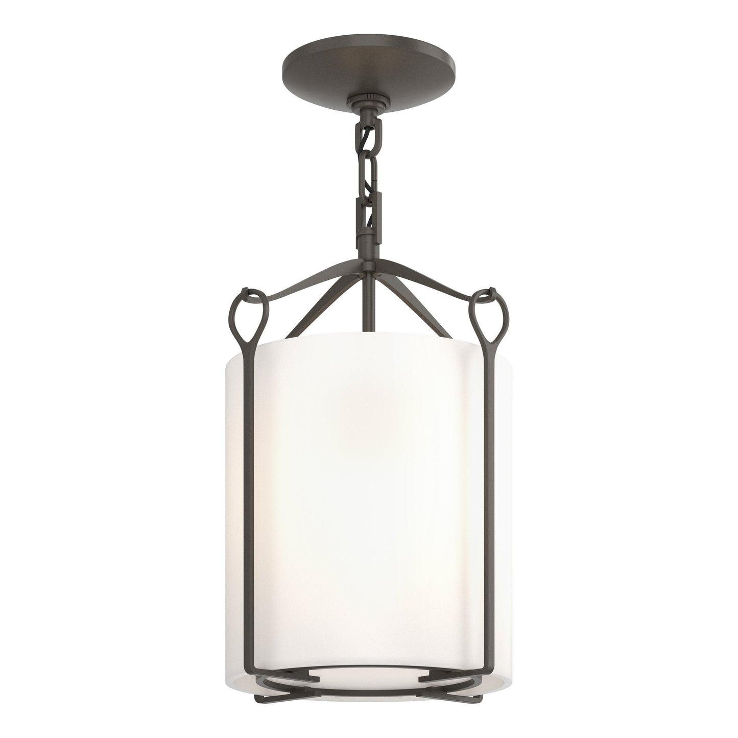 Bow Semi-Flush - Dark Smoke - Opal Glass by Hubbardton Forge
