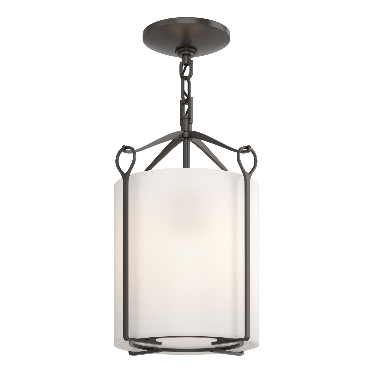 Bow Semi-Flush - Oil Rubbed Bronze - Opal Glass by Hubbardton Forge