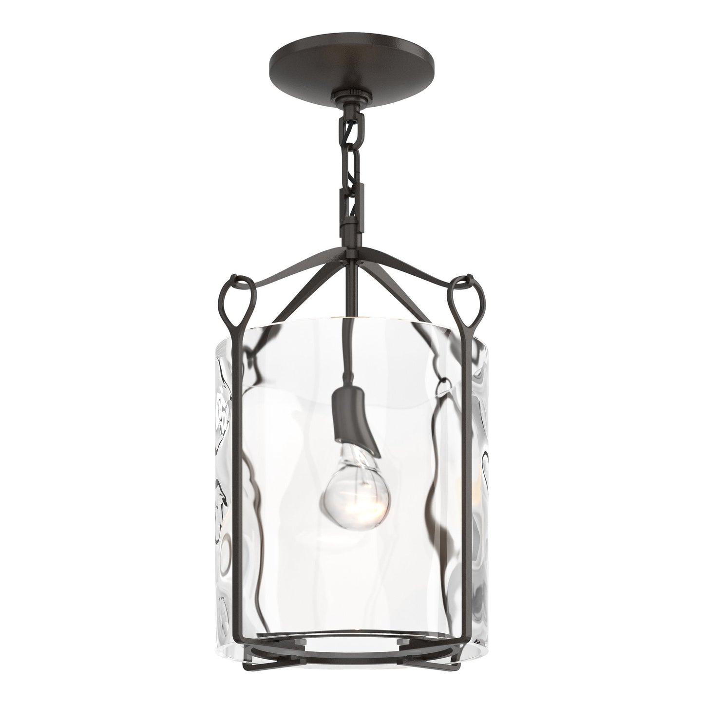 Bow Semi-Flush - Oil Rubbed Bronze - Water Glass by Hubbardton Forge